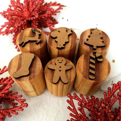 Christmas Wooden Dough Stamps